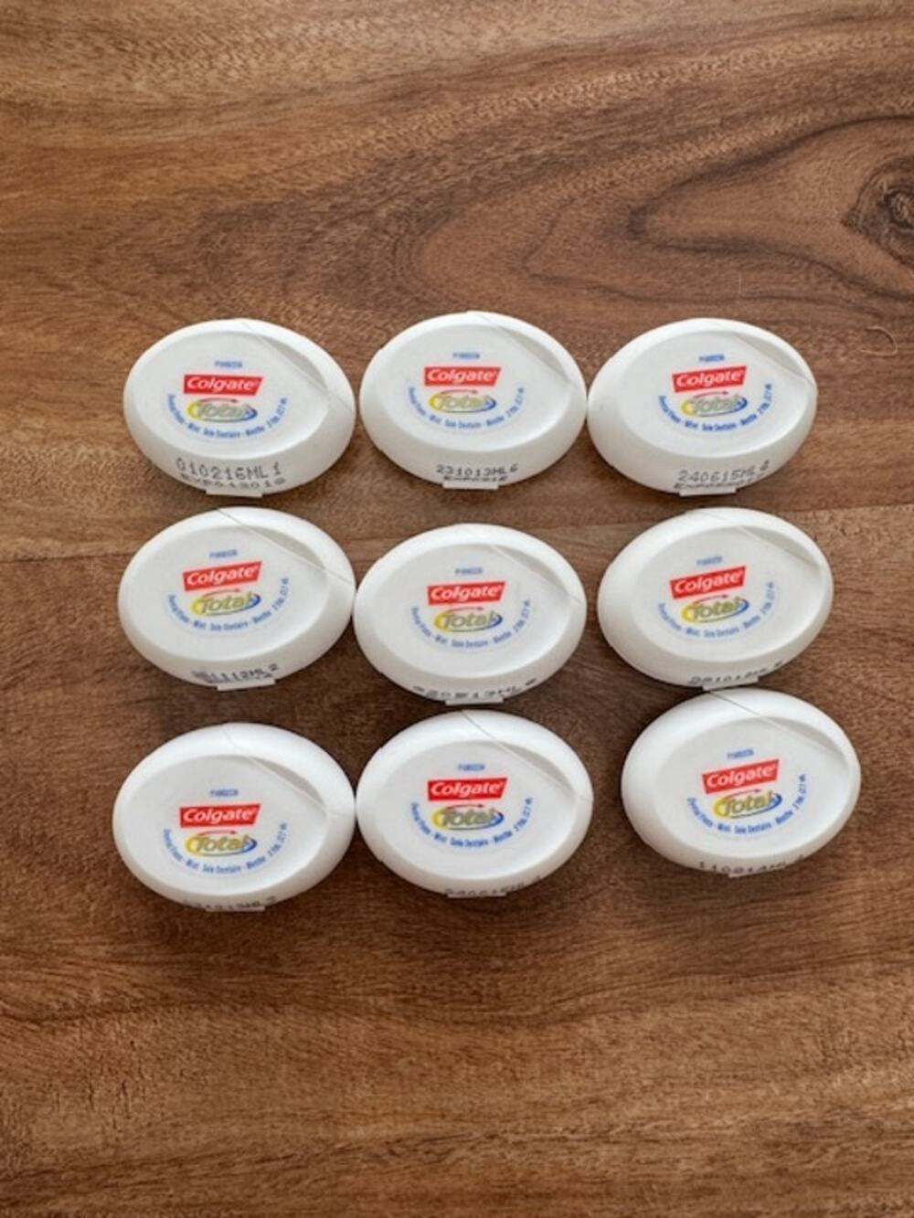 Colgate Total Dental Floss Mint Travel Size 3 Yard Discontinued Rare- Lot of 9